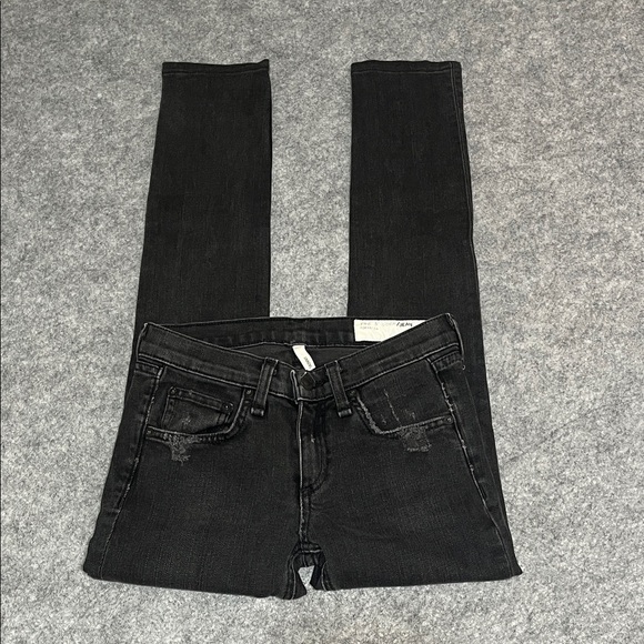 rag & bone Denim - Rag & Bone Women's Distressed Black Skinny Jeans